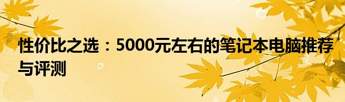 性价比之选：5000元左右的笔记本电脑推荐与评测