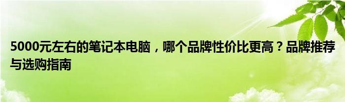 5000元左右的笔记本电脑，哪个品牌性价比更高？品牌推荐与选购指南