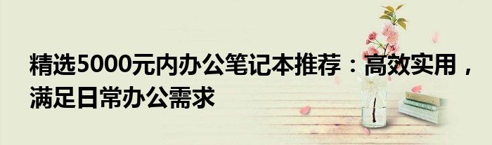 精选5000元内办公笔记本推荐：高效实用，满足日常办公需求