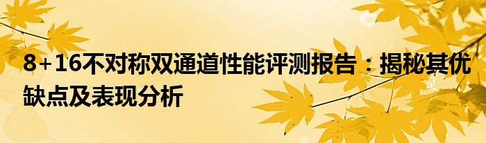 8+16不对称双通道性能评测报告：揭秘其优缺点及表现分析