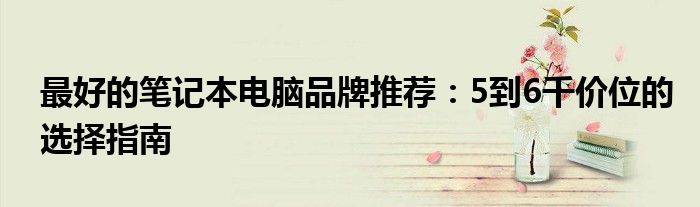 最好的笔记本电脑品牌推荐：5到6千价位的选择指南