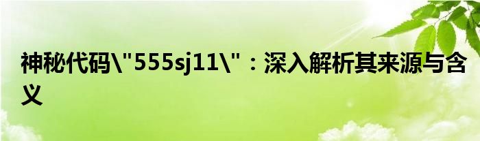 神秘代码