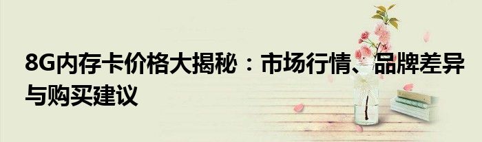 8G内存卡价格大揭秘：市场行情、品牌差异与购买建议