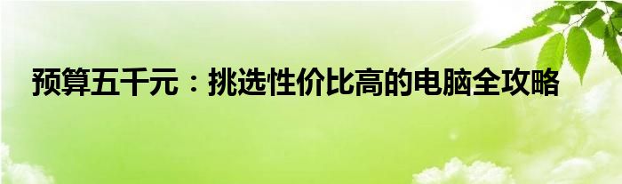 预算五千元：挑选性价比高的电脑全攻略