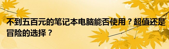 不到五百元的笔记本电脑能否使用？超值还是冒险的选择？