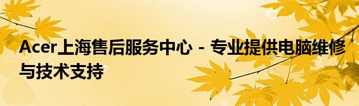 Acer上海售后服务中心 - 专业提供电脑维修与技术支持