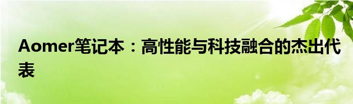 Aomer笔记本：高性能与科技融合的杰出代表