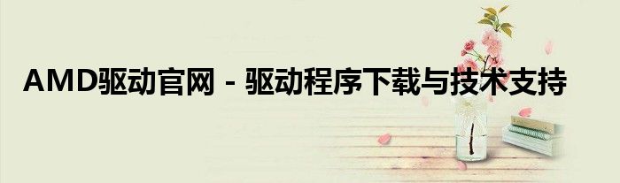 AMD驱动官网 - 驱动程序下载与技术支持