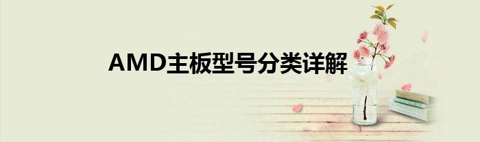 AMD主板型号分类详解