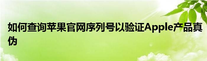 如何查询苹果官网序列号以验证Apple产品真伪