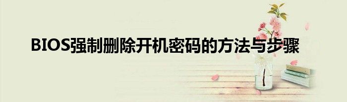 BIOS强制删除开机密码的方法与步骤