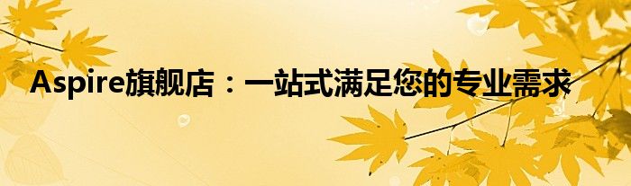 Aspire旗舰店：一站式满足您的专业需求