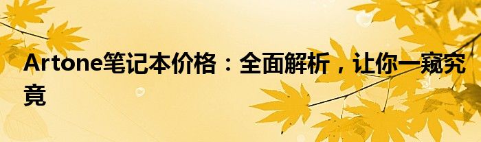 Artone笔记本价格：全面解析，让你一窥究竟