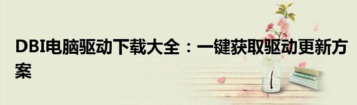 DBI电脑驱动下载大全：一键获取驱动更新方案