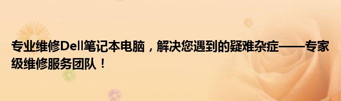 专业维修Dell笔记本电脑，解决您遇到的疑难杂症——专家级维修服务团队！