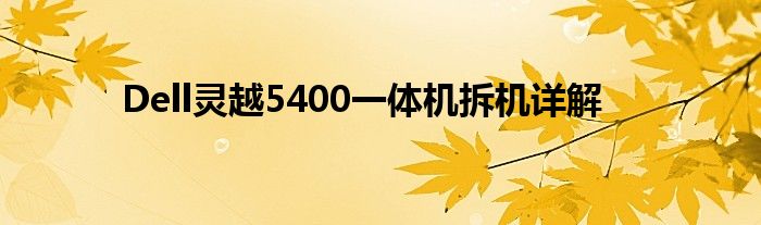 Dell灵越5400一体机拆机详解