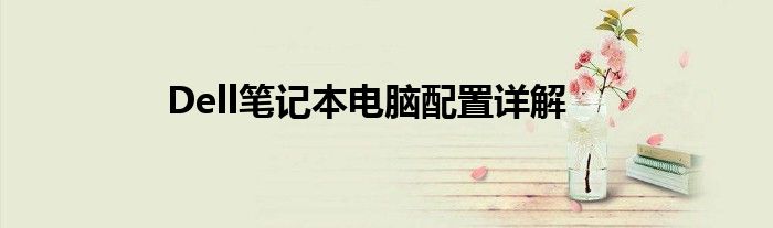 Dell笔记本电脑配置详解