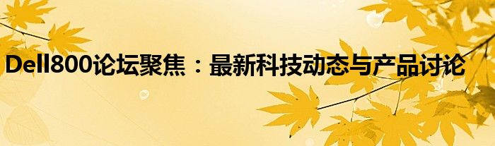 Dell800论坛聚焦：最新科技动态与产品讨论