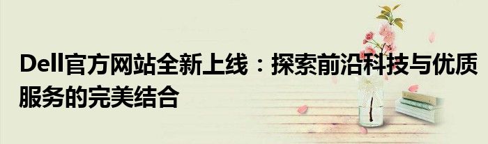 Dell官方网站全新上线：探索前沿科技与优质服务的完美结合