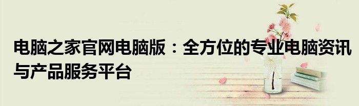 电脑之家官网电脑版：全方位的专业电脑资讯与产品服务平台