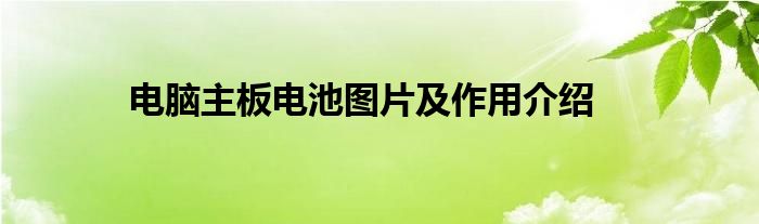 电脑主板电池图片及作用介绍
