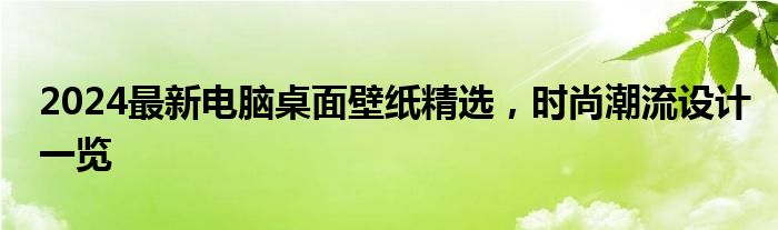 2024最新电脑桌面壁纸精选，时尚潮流设计一览