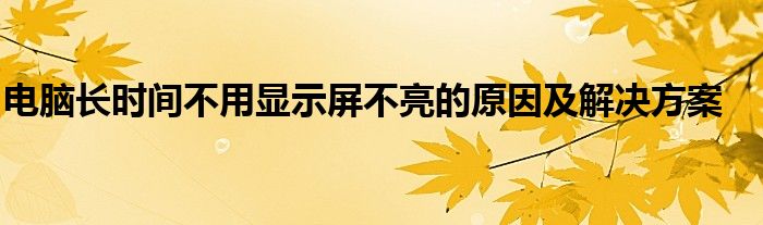 电脑长时间不用显示屏不亮的原因及解决方案