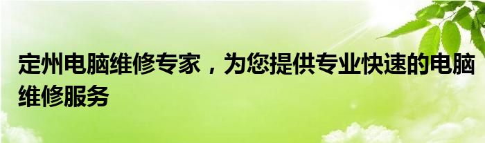 定州电脑维修专家，为您提供专业快速的电脑维修服务
