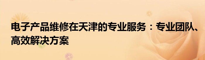 电子产品维修在天津的专业服务：专业团队、高效解决方案