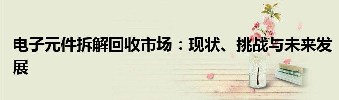 电子元件拆解回收市场：现状、挑战与未来发展