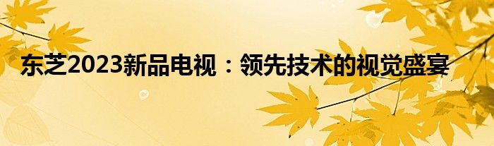 东芝2023新品电视：领先技术的视觉盛宴