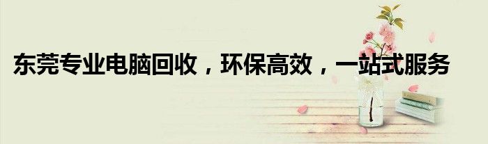 东莞专业电脑回收，环保高效，一站式服务