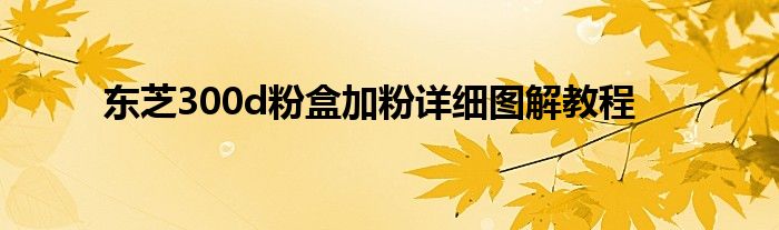 东芝300d粉盒加粉详细图解教程