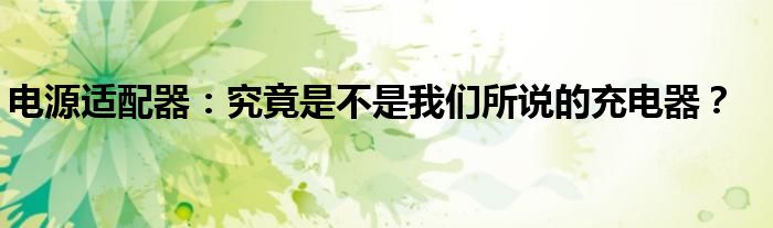 电源适配器：究竟是不是我们所说的充电器？