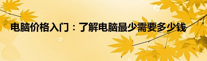 电脑价格入门：了解电脑最少需要多少钱
