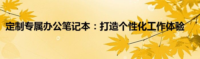 定制专属办公笔记本：打造个性化工作体验