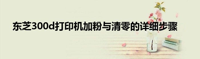 东芝300d打印机加粉与清零的详细步骤
