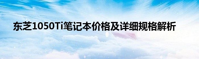 东芝1050Ti笔记本价格及详细规格解析