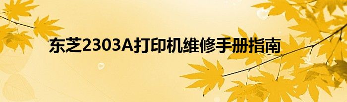 东芝2303A打印机维修手册指南