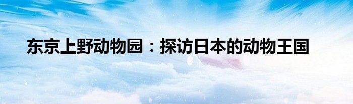 东京上野动物园：探访日本的动物王国
