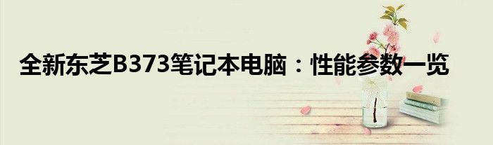 全新东芝B373笔记本电脑：性能参数一览