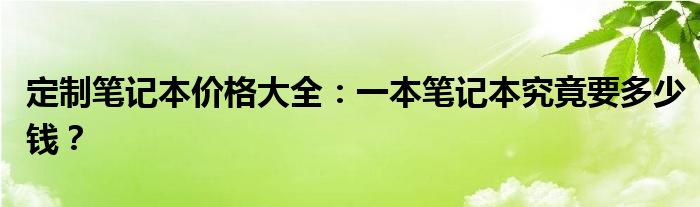 定制笔记本价格大全：一本笔记本究竟要多少钱？