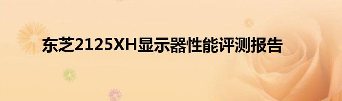 东芝2125XH显示器性能评测报告