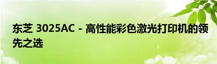 东芝 3025AC - 高性能彩色激光打印机的领先之选