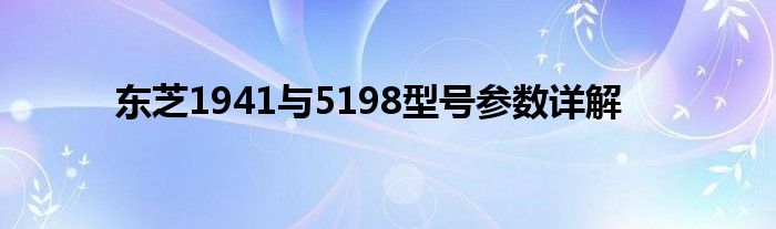 东芝1941与5198型号参数详解