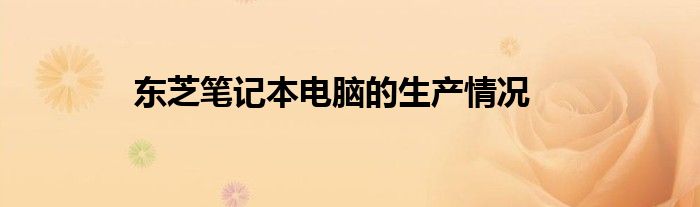 东芝笔记本电脑的生产情况