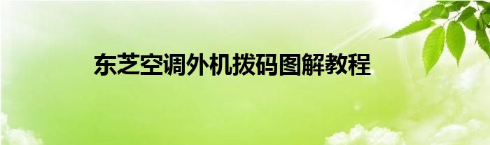 东芝空调外机拨码图解教程
