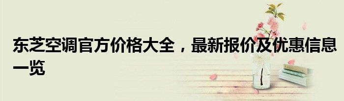 东芝空调官方价格大全，最新报价及优惠信息一览