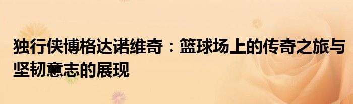独行侠博格达诺维奇：篮球场上的传奇之旅与坚韧意志的展现