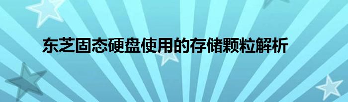 东芝固态硬盘使用的存储颗粒解析